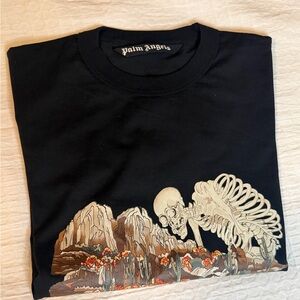 Palm Angels Black along Sleeve Tee